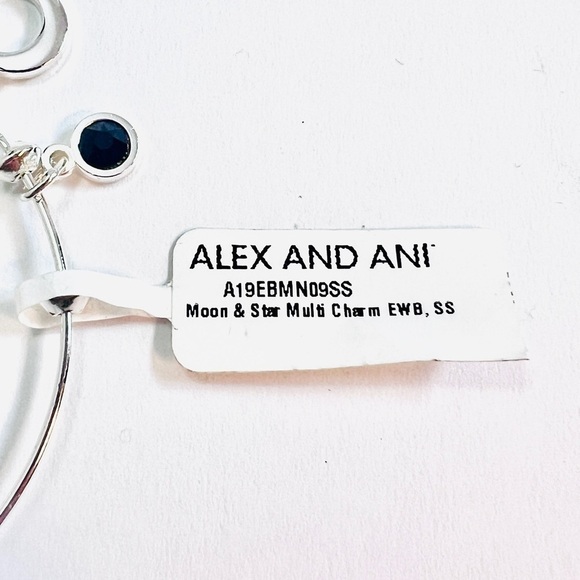 Alex and Ani Moon and Star Multicharm Expandable Bracelet. Silver Finish. - Picture 4 of 5